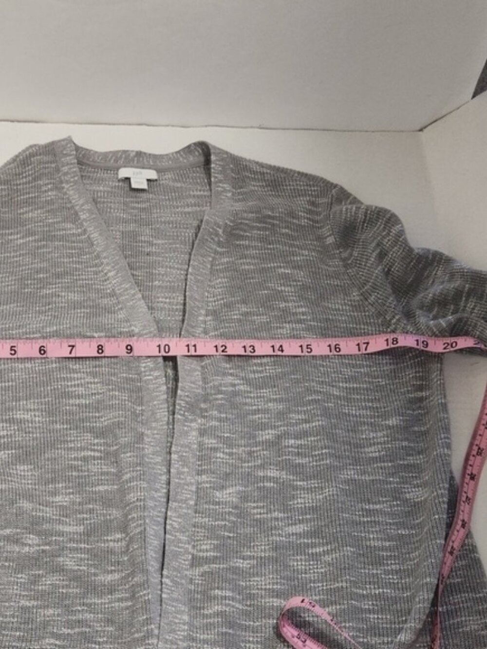 J Jill Women's Size L Gray Open Front Long Sleeve Cotton Linen Blend Cardigan - Picture 9 of 12